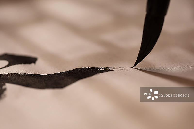 书法,汉字笔画,毛笔笔尖,笔触特写图片素材