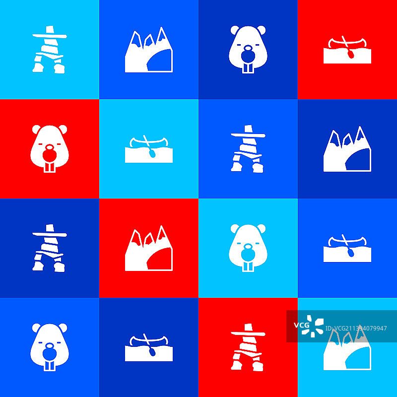 因纽克舒克山脉海狸动物和皮划艇图片素材