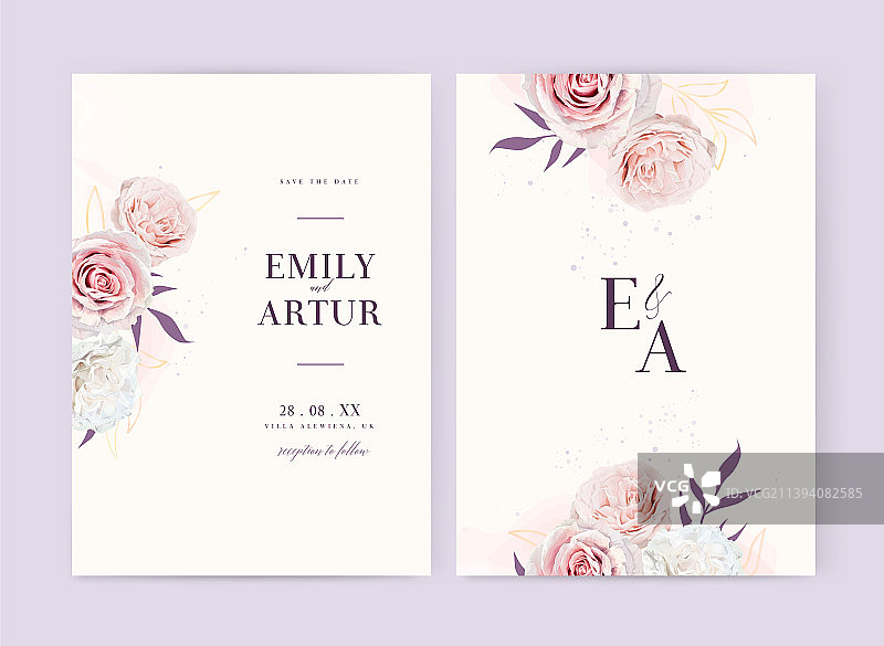 浪漫优雅婚礼请柬图片素材