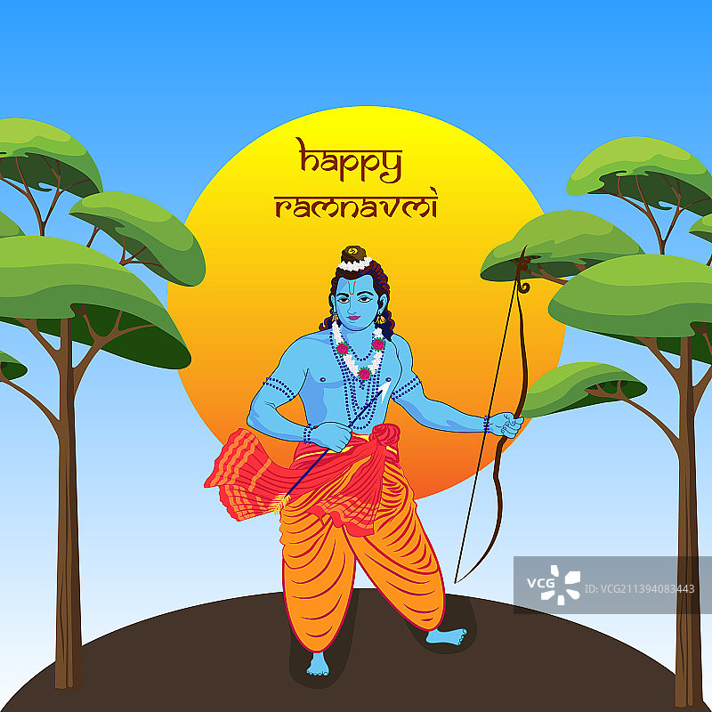 罗摩神诞辰贺卡设计图片素材