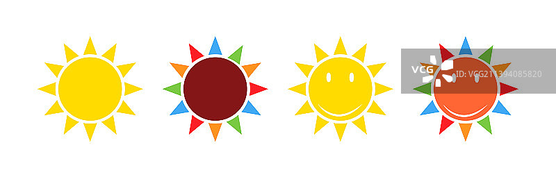 太阳或阳光图标设计图片素材