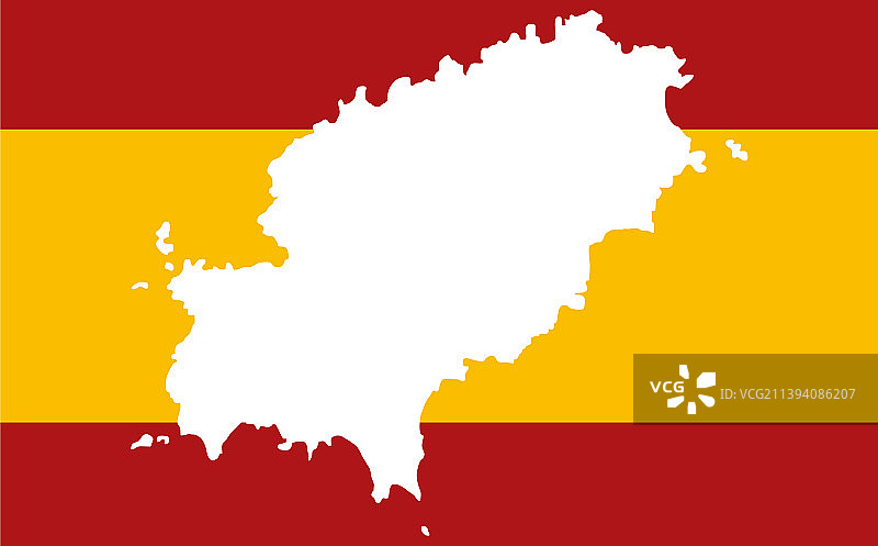 伊维萨岛高精度地图（西班牙区域扁平风格）图片素材