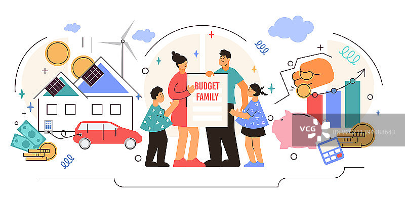 有预算的家庭构成图片素材