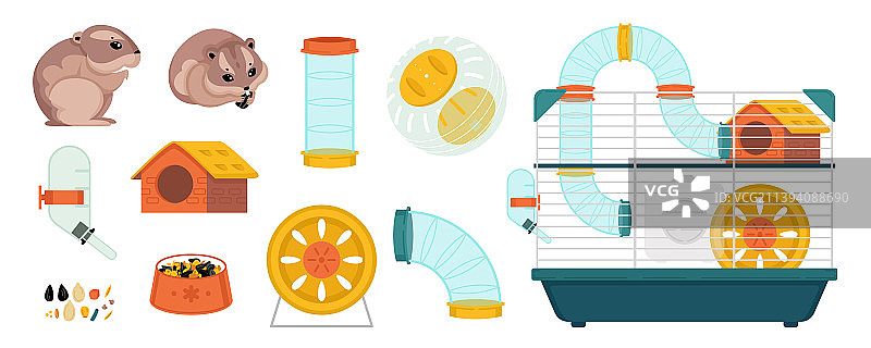 仓鼠笼构造套装图片素材