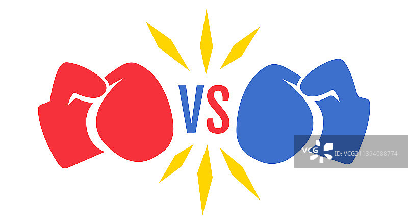 带手套和丝带的复古拳击logo图片素材