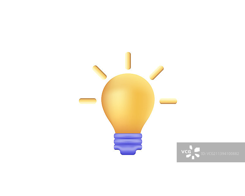 灯泡创意3D图标图片素材