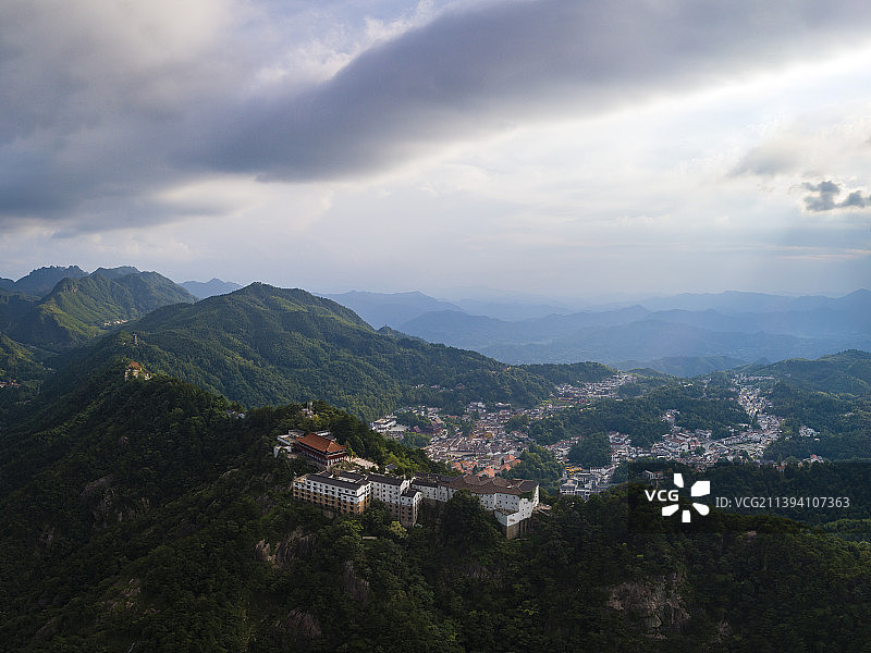航拍中国安徽省池州市九华山地质公园图片素材