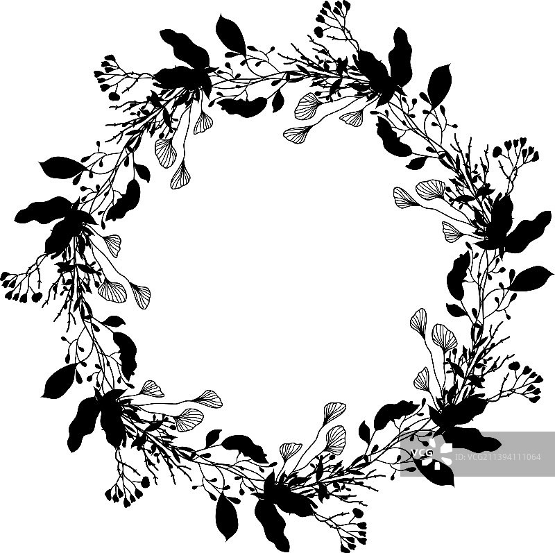 花环鲜花花环剪影图片素材