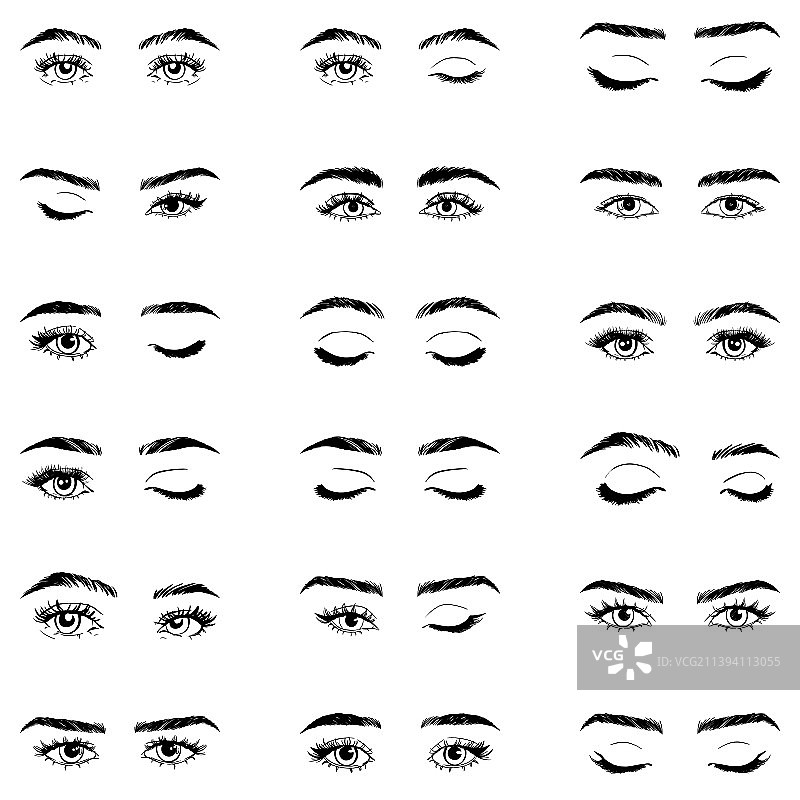 女人的眼睛、睫毛和眉毛化妆图片素材