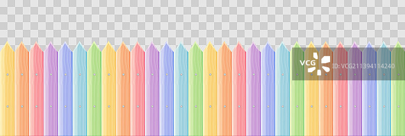 彩虹色木板的木栅栏图片素材