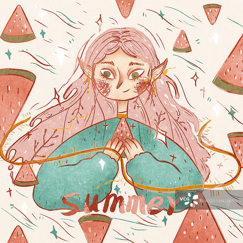 欧美人物扁平化插画图片素材