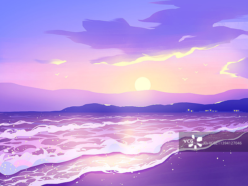 日落时的海景图片素材