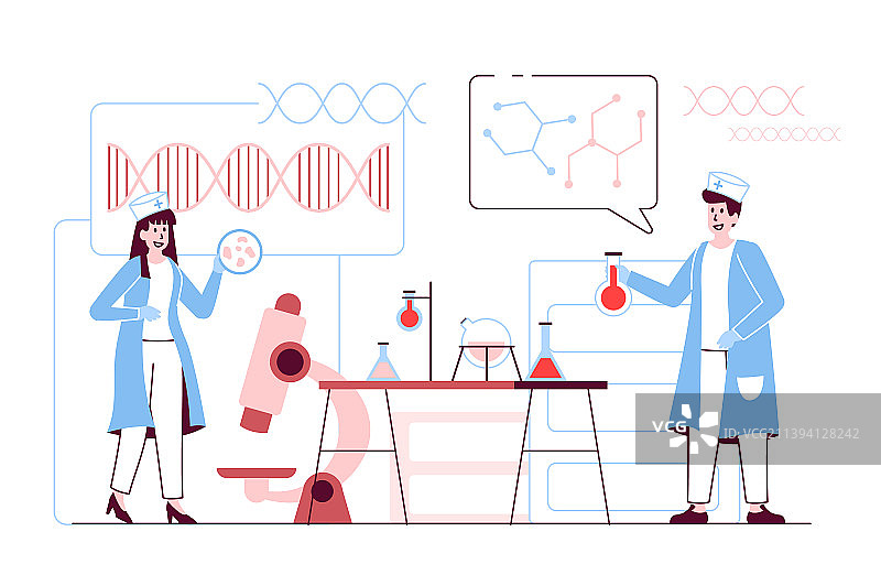 医学实验室概念在平线设计图片素材