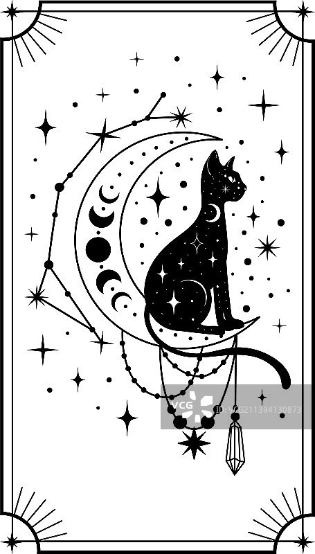 神秘动物深奥塔罗牌海报图片素材