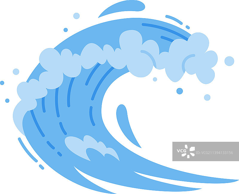 泡沫和水滴飞溅的波浪图片素材