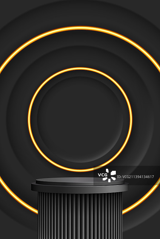 深灰色搭配金色讲台图片素材