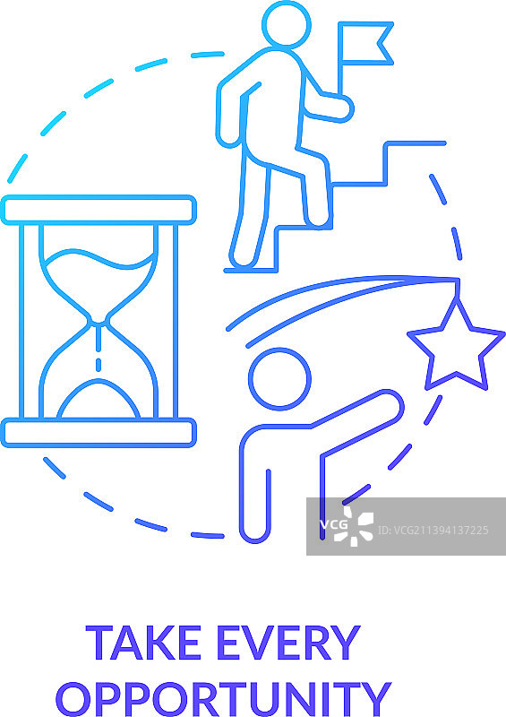 抓住每一个机会蓝色渐变概念图片素材