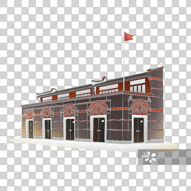 建党国潮风 建筑图片素材