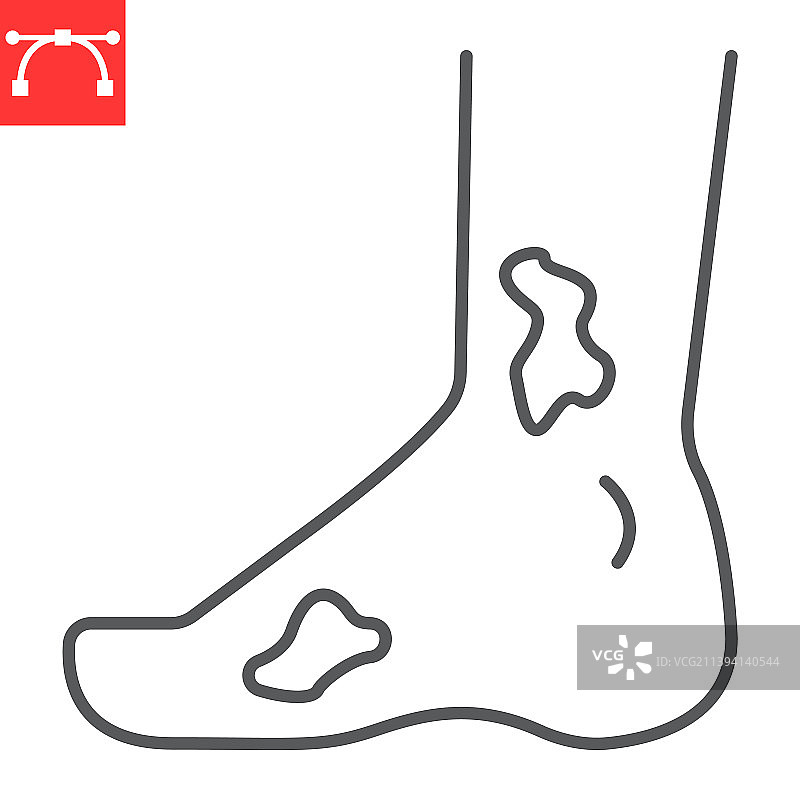糖尿病足部线性图标图片素材