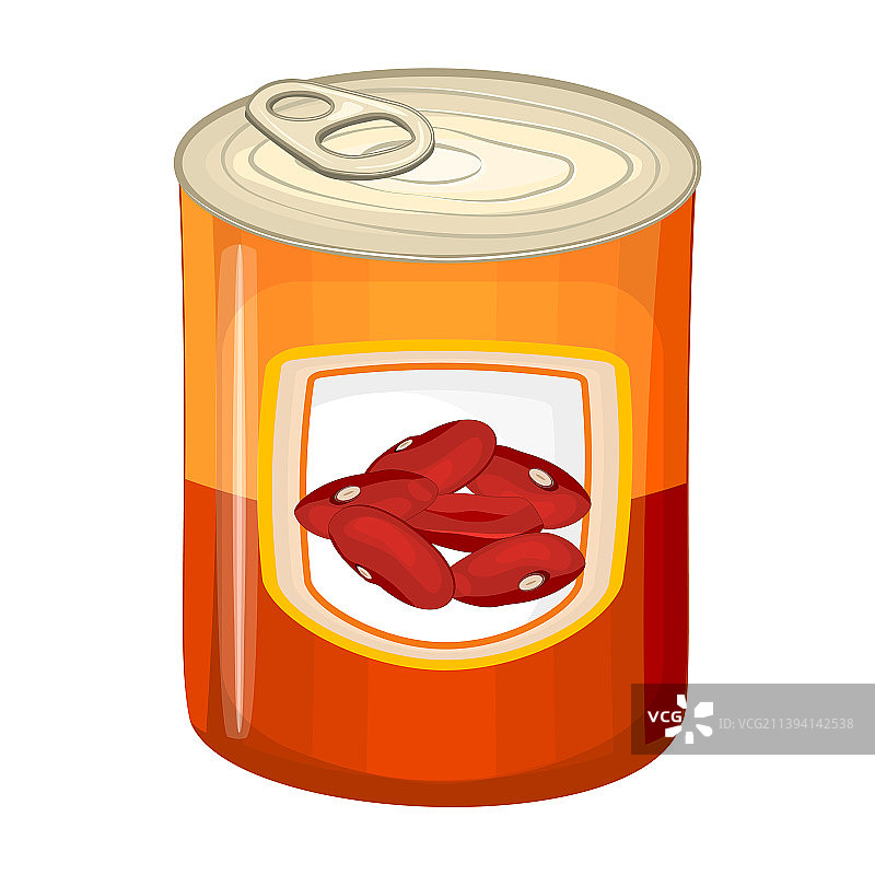 白色背景下的红豆罐头图片素材