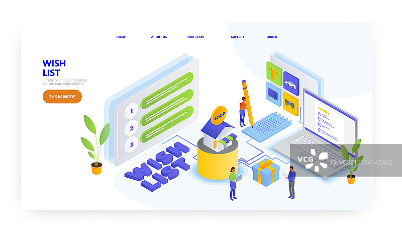 心愿单着陆页设计网站banner图片素材