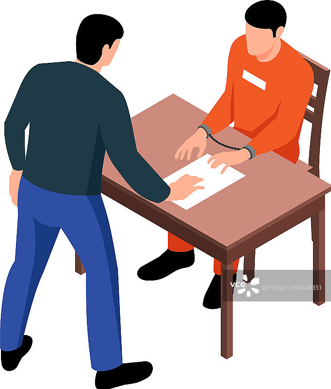 囚犯与律师的合影图片素材