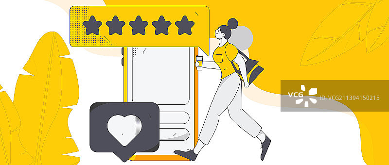 给好评的人物扁平矢量概念运营插画图片素材