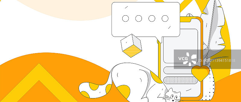 虚拟的社交概念商业扁平矢量插画图片素材