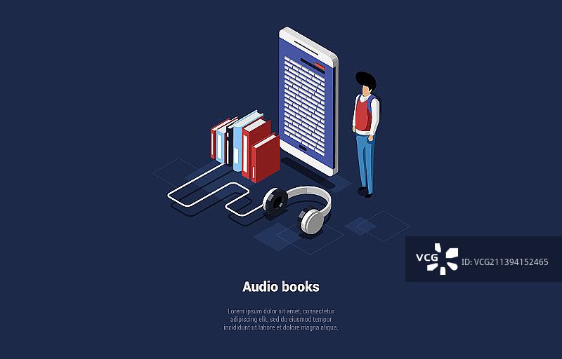 有声读物App和自学概念图片素材