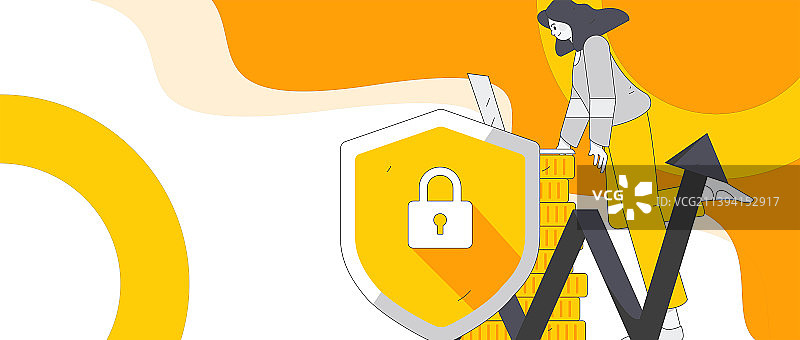 网络安全安全人物扁平矢量概念运营插画图片素材