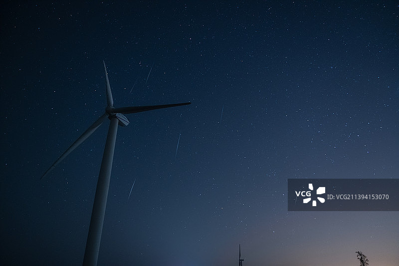 双子座流星雨风车星空图片素材