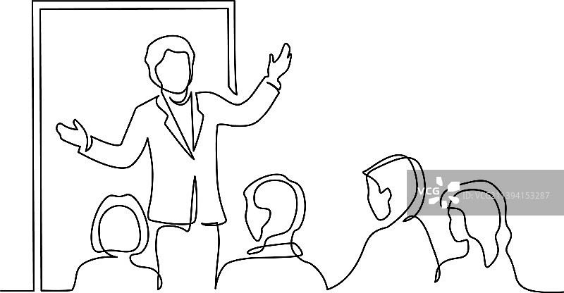 男人在会议上向观众报告图片素材