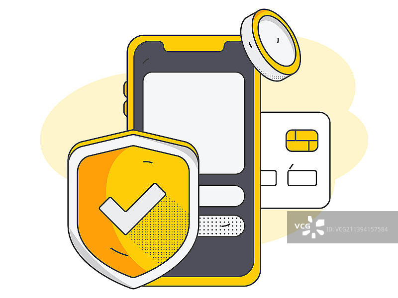 网络支付安全人物扁平矢量概念运营插画图片素材