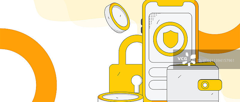 网络支付安全人物扁平矢量概念运营插画图片素材