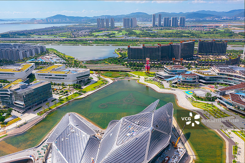 珠海市金湾区航空新城航拍图片素材
