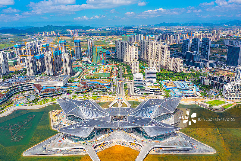 珠海市金湾区航空新城航拍图片素材