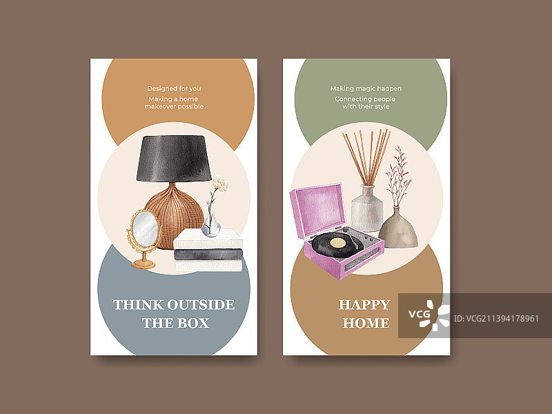 具有北欧古董家居风格的Instagram模板图片素材