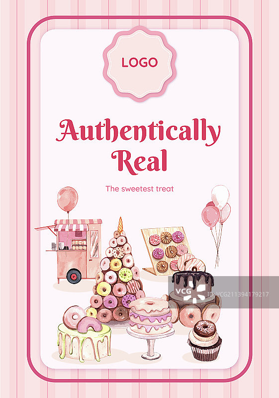 甜甜圈派对海报模板图片素材