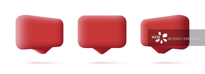 3D红色推送通知聊天气泡合集图片素材