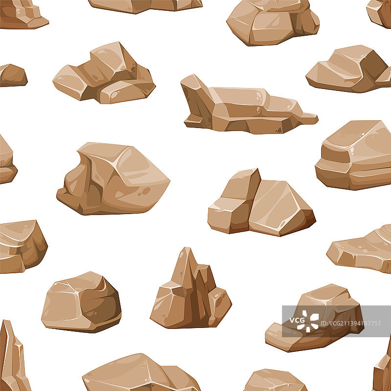 棕色岩石和巨石的无缝图案图片素材