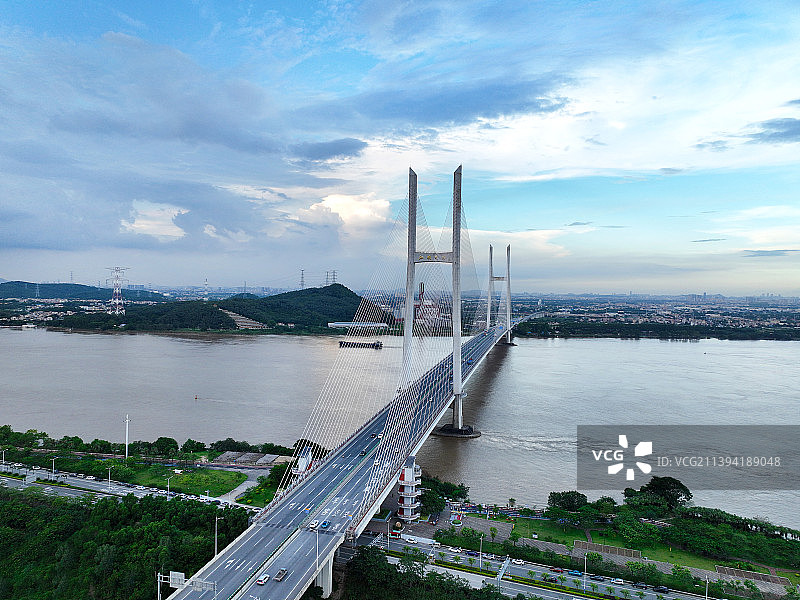 广东省江门市蓬江区江顺大桥航拍图片素材