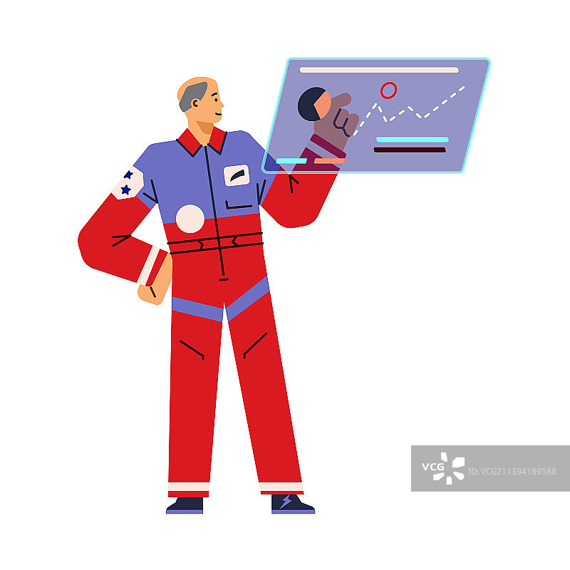 宇航员起飞前查看仪表盘图片素材