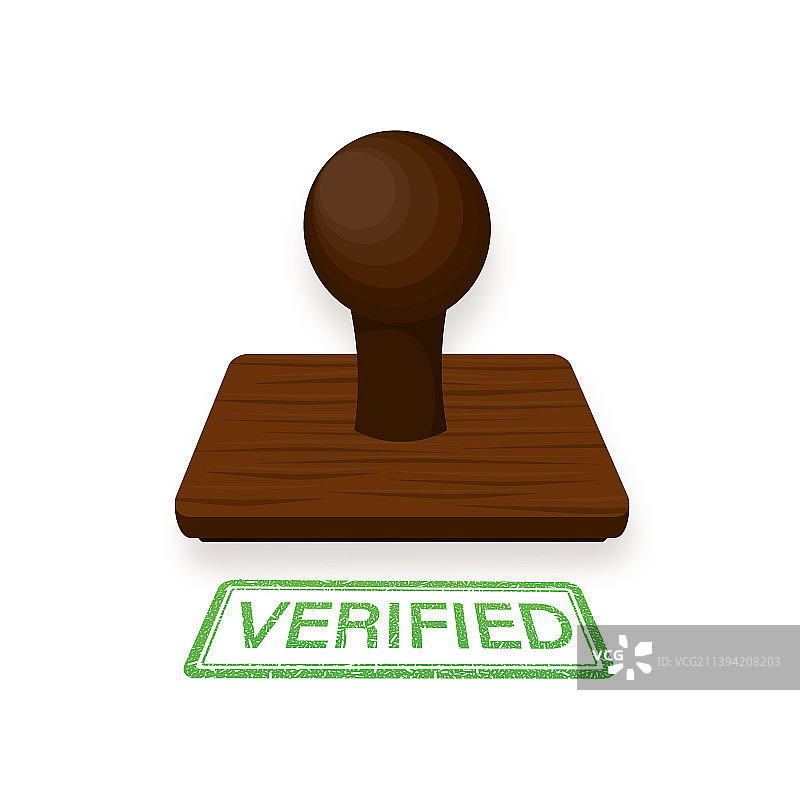 带有绿色验证印章的白色背景图标图片素材