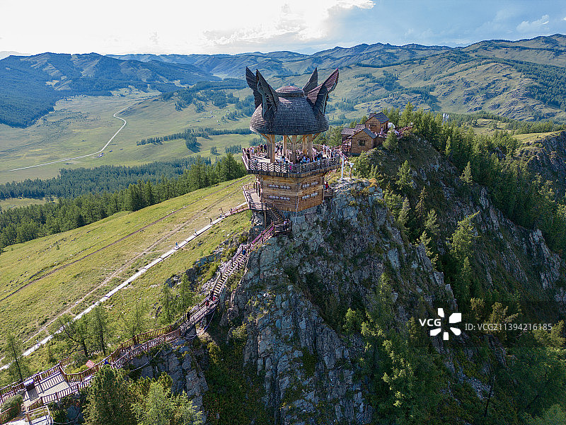 新疆喀纳斯观鱼亭图片素材