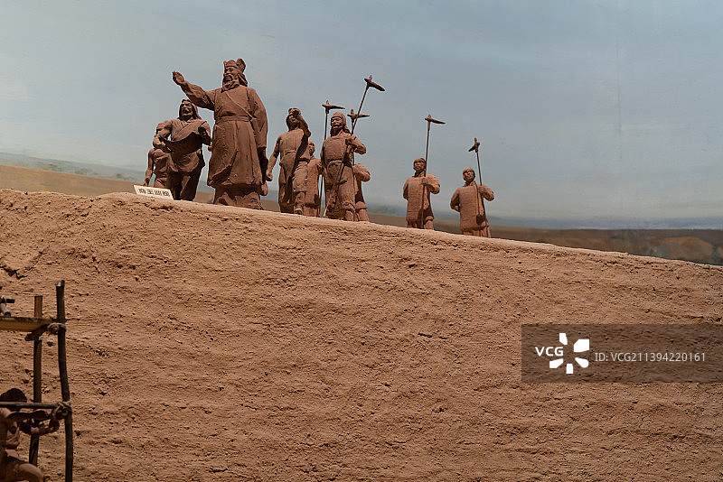 中国古人修筑商城场景图片素材