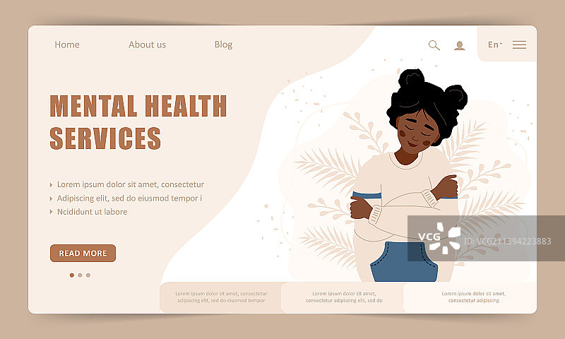 心理健康服务引导页模板图片素材
