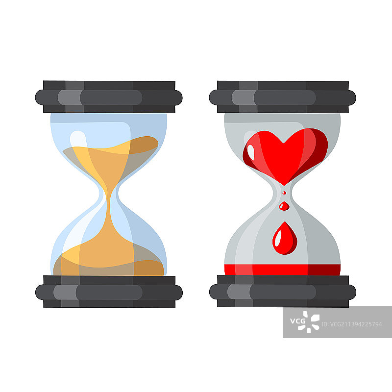 红色沙漏玻璃透明沙漏图片素材
