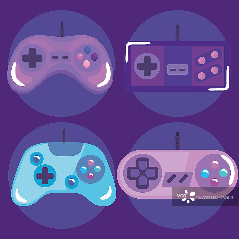 四个视频游戏控制器图片素材