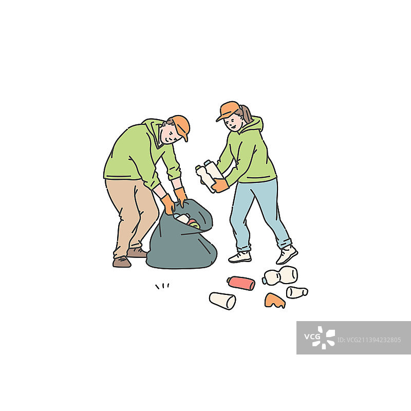 志愿者清理环境图片素材