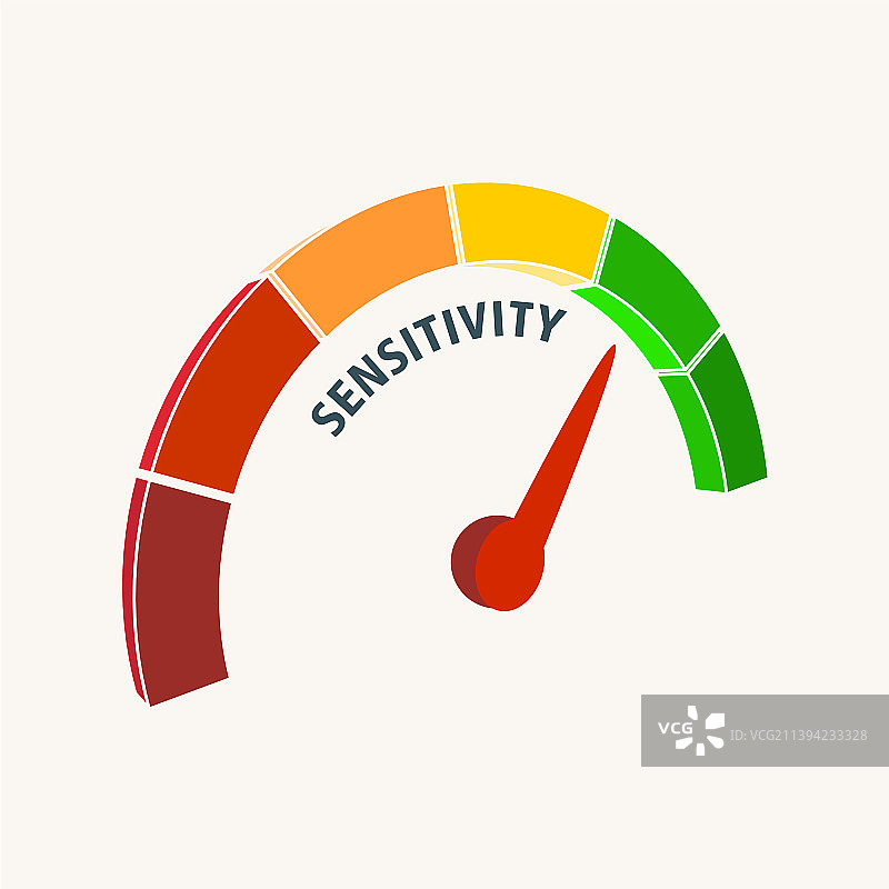 带箭头和刻度的灵敏度测量设备图片素材
